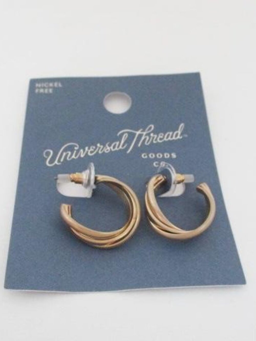 Universal Thread Gold Twisted Hoop Earrings Nickel Free NWT